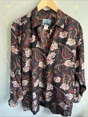 Paisley Silk Blouse - Multi-Color
